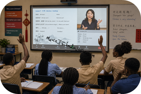 Language class with remote instructor