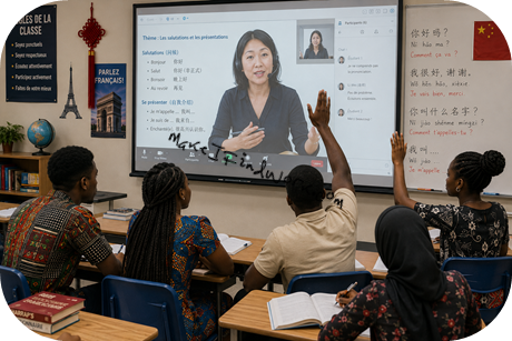 Language class with remote instructor