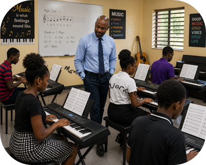 Music Instructor in classroom